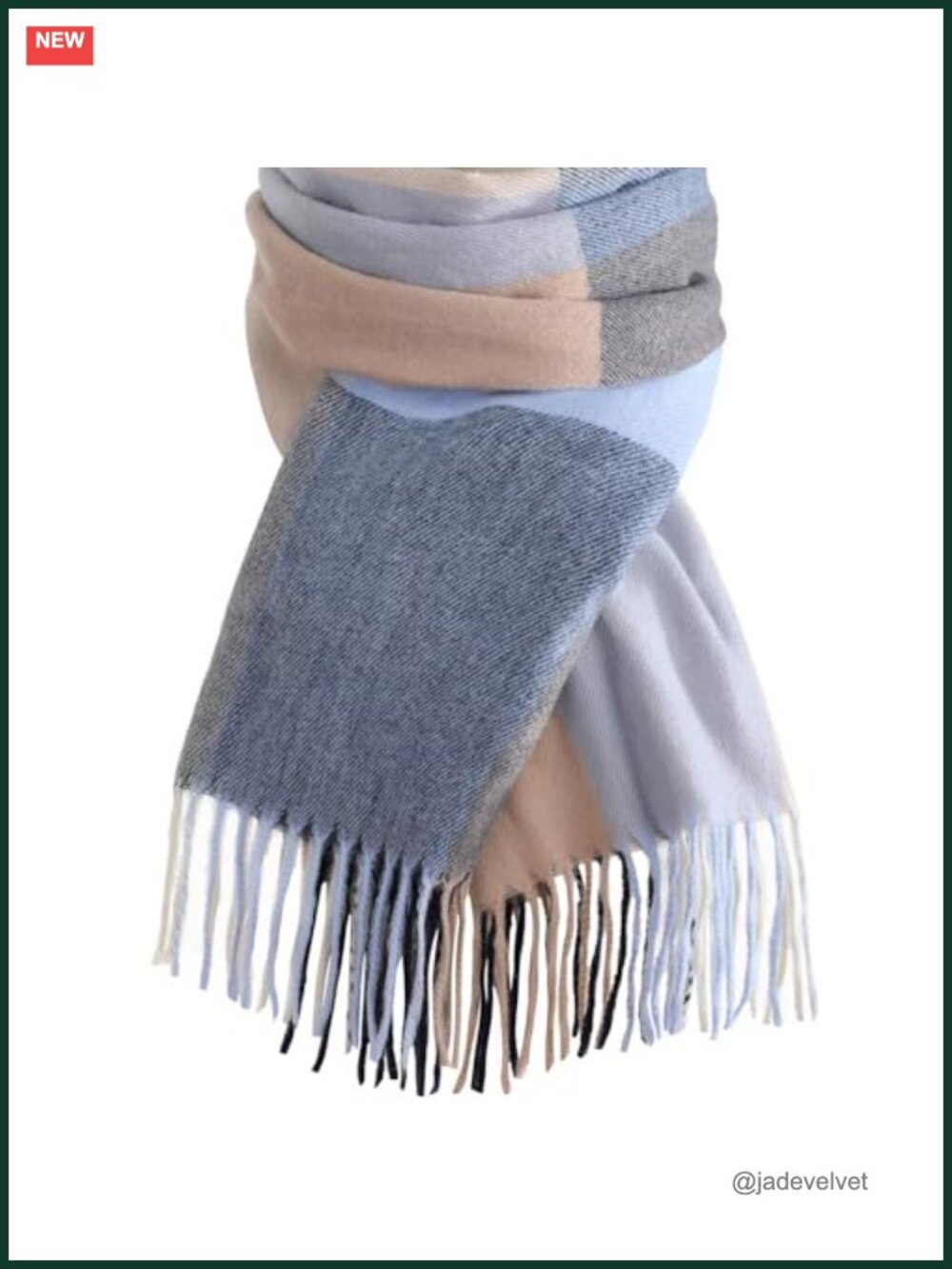Women's Winter Plaid Blanket Scarf Pashmina Shawl Wrap Warm Soft Fringed